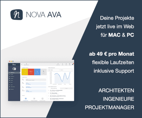 NOVA AVA - Ausschreibungsprogramm online für deine GAEB Projekte, jetzt live im Web.
